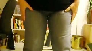 Girl pees her jeans