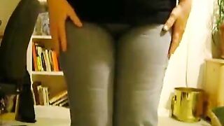 Girl pees her jeans