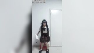 Chinese Schoolgirl Pees in Panties and Pantyhose