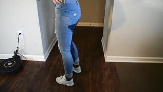 Party girl pees her jeans twice